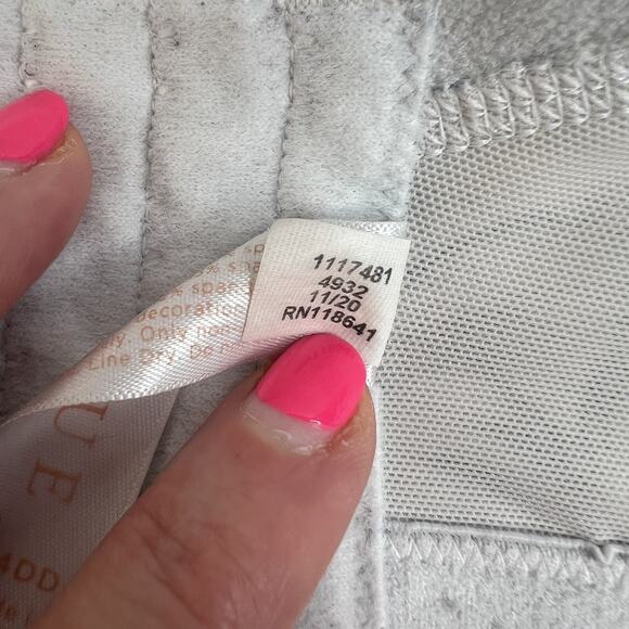 Cacique 44DD Bra Boost Plunge Underwire Floral Lace Cotton Full Figure Coverage - Picture 14 of 15